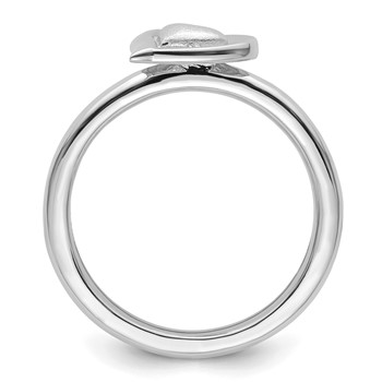 Sterling Silver Stackable Expressions Rhodium Heart Ring — alternate view