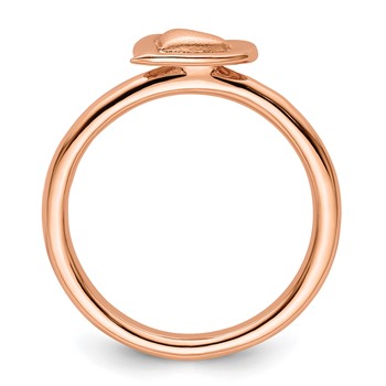 Sterling Silver Stackable Expressions Pink-plated Heart Ring — alternate view