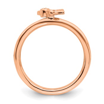 SS Stackable Expressions Rose Gold-plated Butterfly w/Diamond Ring — alternate view