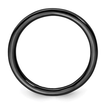 Sterling Silver Stackable Expressions Black-plated Polished Ring — alternate view