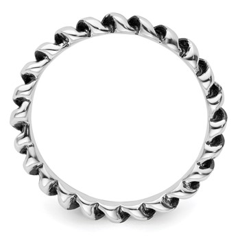 Sterling Silver Stackable Expressions Antiqued Ring — alternate view