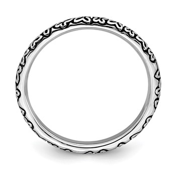 Sterling Silver Stackable Expressions Antiqued Ring — alternate view