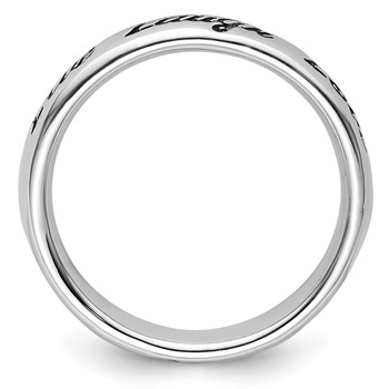 Sterling Silver Stackable Expressions Enamel Live Laugh Love Ring — alternate view