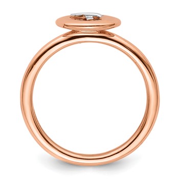 Sterling Silver, 14k Rose & White plated Stackable Expressions Diamond Ring — alternate view