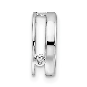 Sterling Silver Stackable Expressions Small Blk Enameled Cross Chain Slide — alternate view