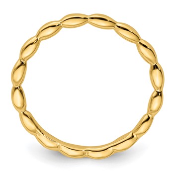 Sterling Silver Stackable Expressions Gold-plated Rice Bead Ring — alternate view