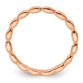 Sterling Silver Stackable Expressions Pink-plated Rice Bead Ring — alternate view