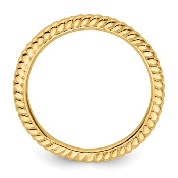 Sterling Silver Stackable Expressions Gold-plated Twisted Ring — alternate view