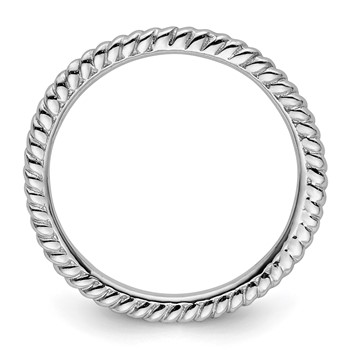 Sterling Silver Stackable Expressions Rhodium Twisted Ring — alternate view