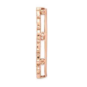 Sterling Silver Stackable Expressions Rose-tone Large Polished Chain Slide — alternate view