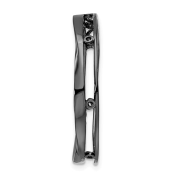 Sterling Silver Stackable Expressions Blk-plated Large Polished Chain Slide — alternate view