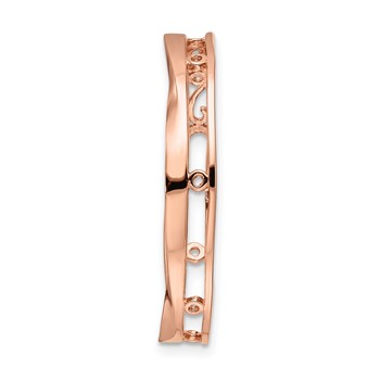 Sterling Silver Stackable Expressions Rose-tone Large Polished Chain Slide — alternate view