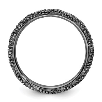 Sterling Silver Stackable Expressions Polished Ruthenium Plated Ring — alternate view