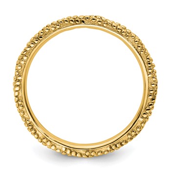 Sterling Silver Stackable Expressions Polished Gold-plated Ring — alternate view