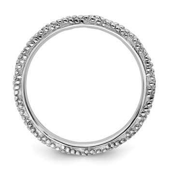 Sterling Silver Stackable Expressions Polished Textured Ring — alternate view