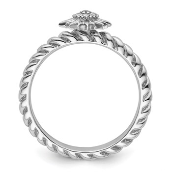 Sterling Silver Stackable Expressions Diamond Star Ring — alternate view