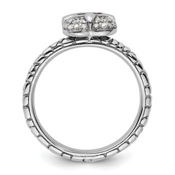 Sterling Silver Stackable Expressions Garnet & Diamond Owl Ring — alternate view