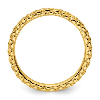 Sterling Silver Stackable Expressions Gold-plated Criss-cross Ring — alternate view