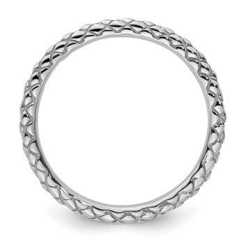 Sterling Silver Stackable Expressions Rhodium Criss-cross Ring — alternate view