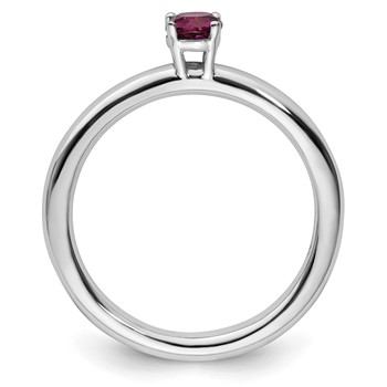 Sterling Silver Stackable Expressions Rhodium Rhodolite Garnet Ring — alternate view
