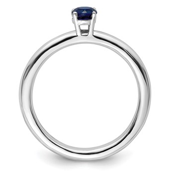 Sterling Silver Stackable Expressions Rhodium Cr. Sapp Ring — alternate view