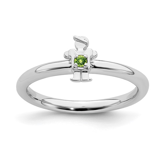 Sterling Silver Stackable Expressions Peridot Filigree Ring