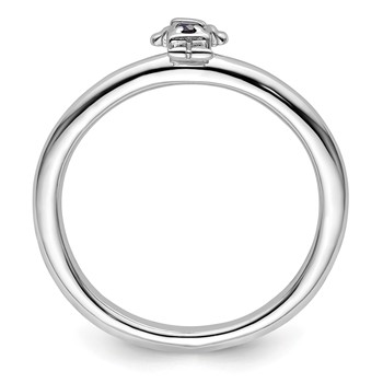 Sterling Silver Stackable Expressions Rhodium Cr. Sapp Boy Ring — alternate view