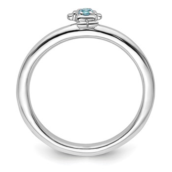 Sterling Silver Stackable Expressions Rhodium Blue Topaz Boy Ring — alternate view