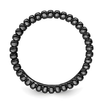 Sterling Silver Stackable Expressions Black-plated Ring — alternate view