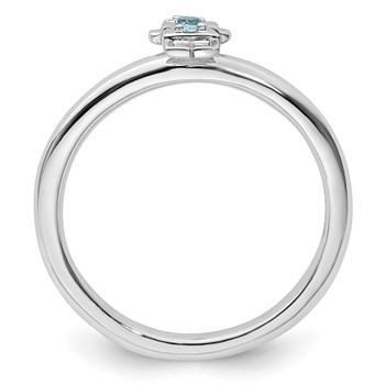 Sterling Silver Stackable Expressions Rhodium Blue Topaz Girl Ring — alternate view
