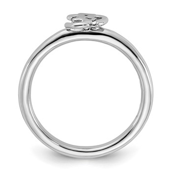 Sterling Silver Stackable Expressions Rhodium Ohm Ring — alternate view