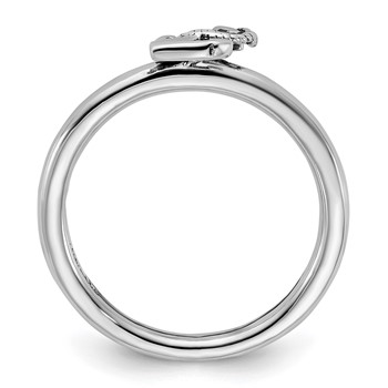 Sterling Silver Stackable Expressions Antiqued Anchor Ring — alternate view