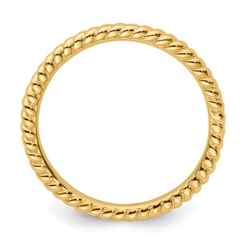 Sterling Silver Stackable Expressions Gold-plated Twisted Ring — alternate view