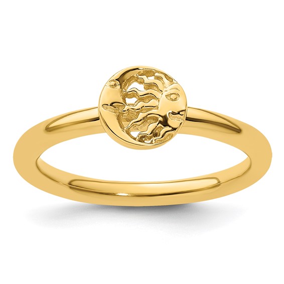 Sterling Silver Stackable Expressions Sun & Moon Ring Sterling Silver Stackable Expressions Sun & Moon Ring