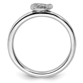 Sterling Silver Stackable Expressions Rhodium Sun/Moon Ring — alternate view