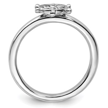 Sterling Silver Stackable Expressions Rhodium Ship's Wheel Ring — alternate view