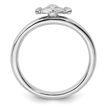 Sterling Silver Stackable Expressions Rhodium Claddagh Ring — alternate view