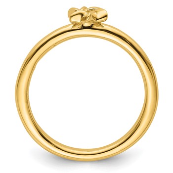 Sterling Silver Stackable Expressions Yellow-plated Star of David Ring — alternate view