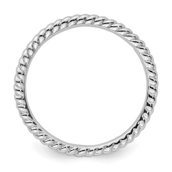 Sterling Silver Stackable Expressions Rhodium Twisted Ring — alternate view