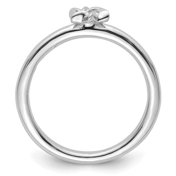 Sterling Silver Stackable Expressions Rhodium Star of David Ring — alternate view