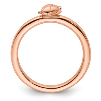 Sterling Silver Stackable Expressions Pink-plated Turtle Ring — alternate view