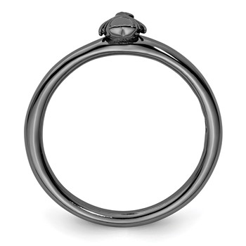Sterling Silver Stackable Expressions Black-plated Penguin Ring — alternate view