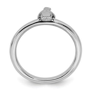 Sterling Silver Stackable Expressions Rhodium Penguin Ring — alternate view