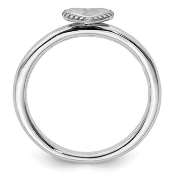 Sterling Silver Stackable Expressions Rhodium Heart Padlock Ring — alternate view