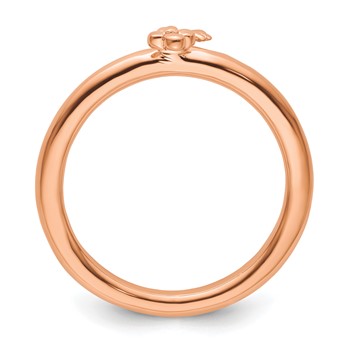 Sterling Silver Stackable Expressions Pink-plated Key Ring — alternate view