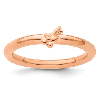 Sterling Silver Stackable Expressions Pink-plated Key Ring