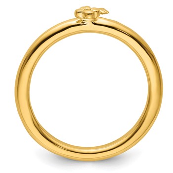 Sterling Silver Stackable Expressions Yellow-plated Key Ring — alternate view