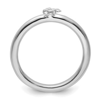 Sterling Silver Stackable Expressions Rhodium Key Ring — alternate view