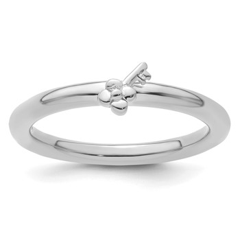 Sterling Silver Stackable Expressions Rhodium Key Ring