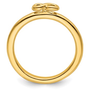 Sterling Silver Stackable Expressions Yellow-plated Infinity Symbol Ring — alternate view